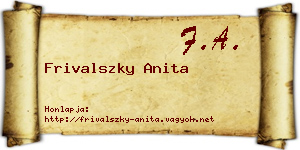 Frivalszky Anita névjegykártya