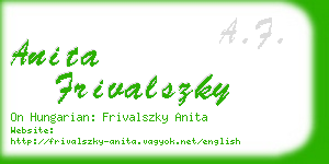 anita frivalszky business card